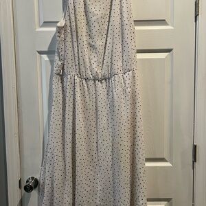 J.B.S. White and Black Polka Dot Maxi Dress